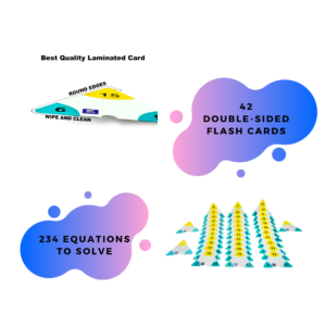 Miniwhale's addition and subtraction flashcards have 42 double sided flashcards and 234 equations to crack