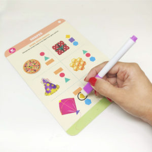 Miniwhale's Fun-O-Logy flashcard with an eraser attached with marker pen