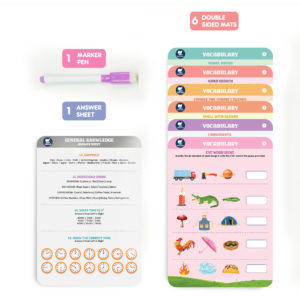 Miniwhale's Vocab-O-Logy has 6 double sided mats with a marker pen and an answer sheet