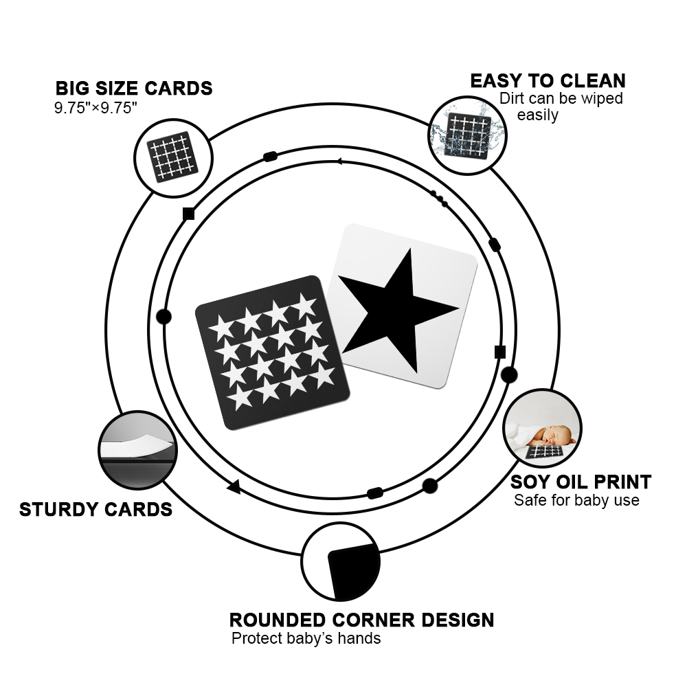 big sized and sturdy cards of soy oil print with rounded corners that are easy to clean