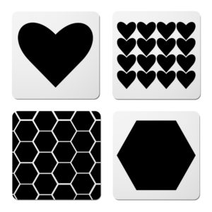 Miniwhale Visual Stimulation cards shape flashcard with its association