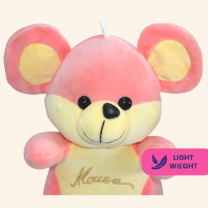 Cozy pink mouse stuffed animal for snuggles
