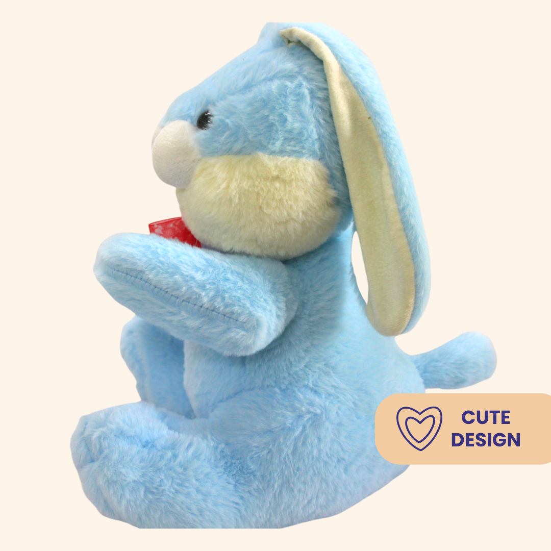 Big Cute Plush Bunny Teddy Bear Doll - The Perfect Stuffed Rabbit Soft Toy  13 Inches (Blue) - Miniwhale