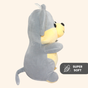 Grey mouse stuffed animal with a realistic design