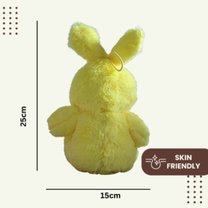 Fluffy yellow bunny soft toy with long ears