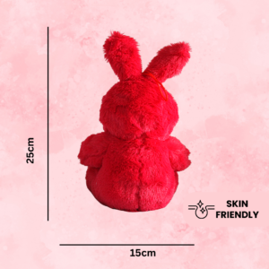 Squishy red rabbit soft toy for kids to play with