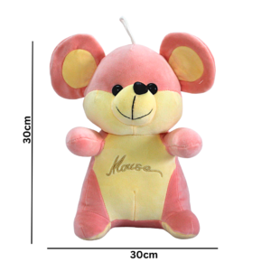 Adorable Pink mouse plushie with long tail