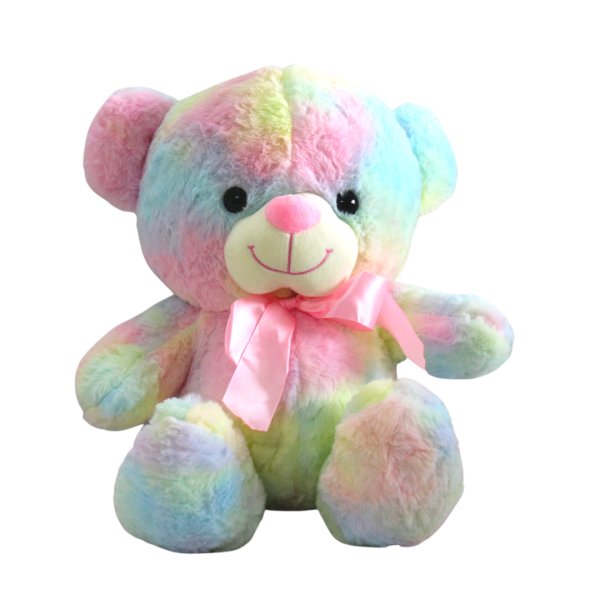 Teddy Bear Soft Toy - Cute, Tall stuffed, plushie - Perfect for Gift 12 Inches (Rainbow Color)