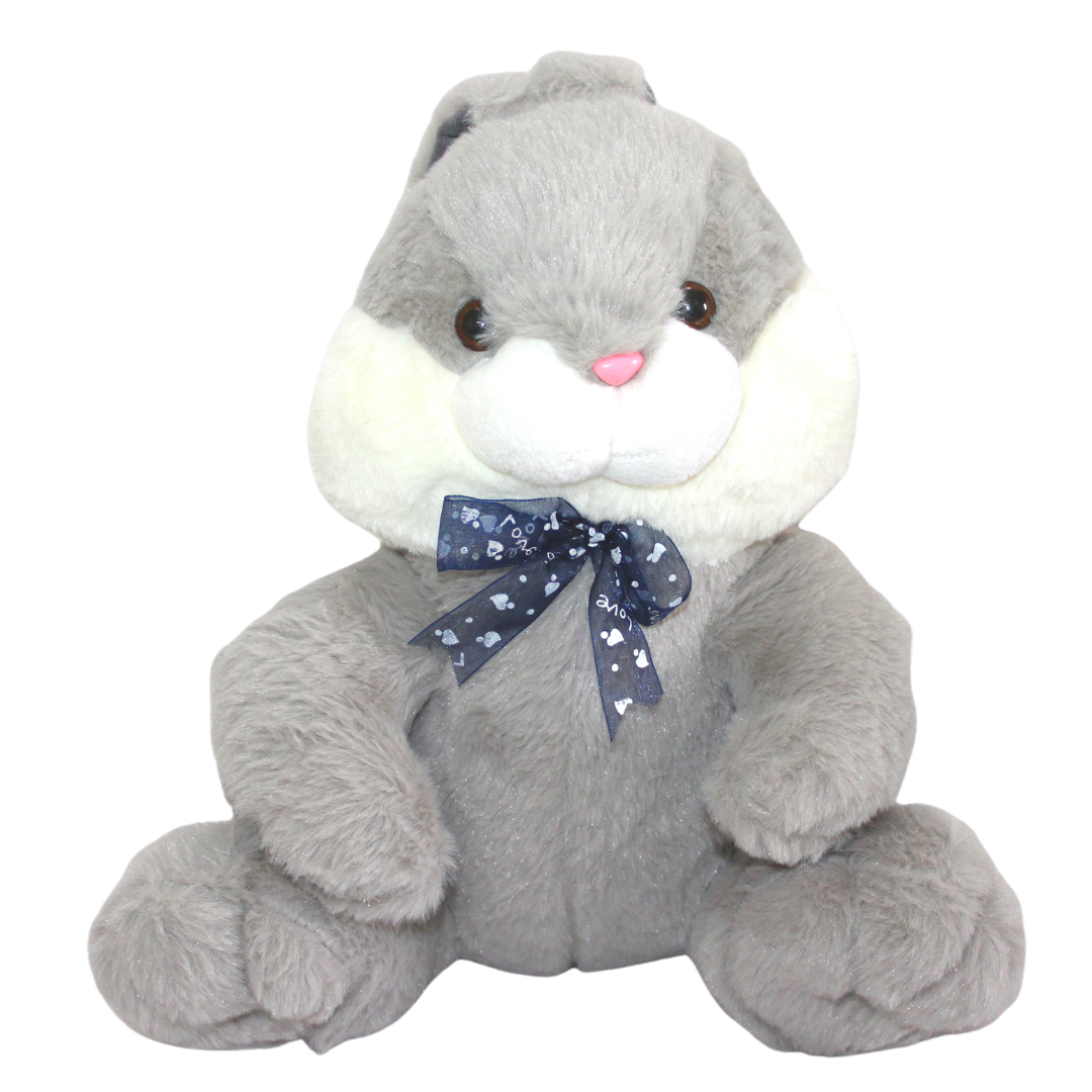 Big Cute Plush Bunny Teddy Bear Doll - The Perfect Stuffed Rabbit Soft Toy 12 Inches (Grey)