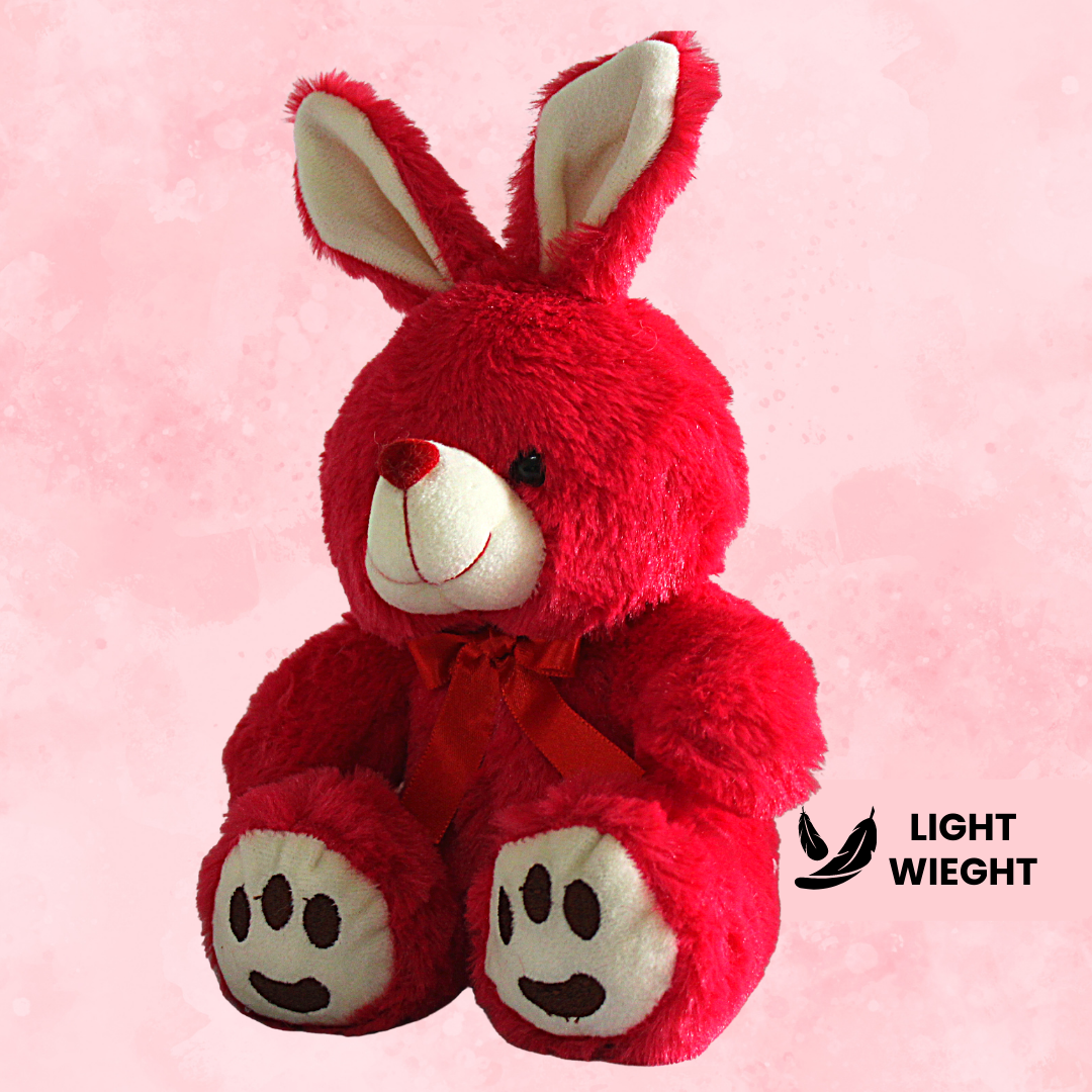 Cozy red bunny stuffed animal for snuggles