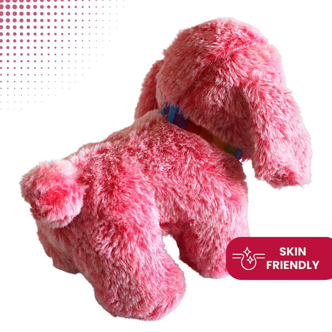 Cute pink dog stuffed toy - perfect for gifting to your wife or girlfriend
