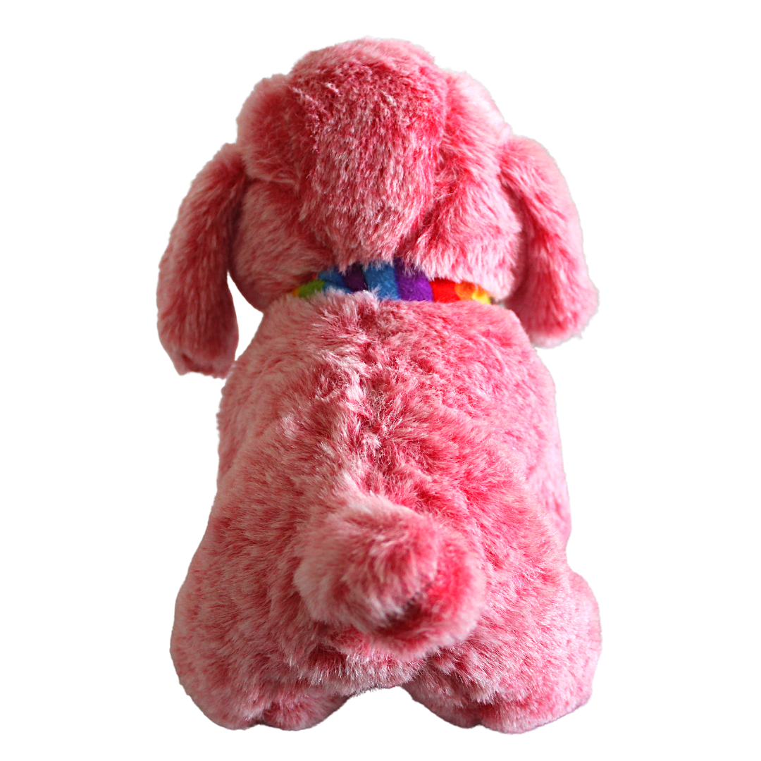 Adorable pink stuffed dog toy - the perfect addition to your collection