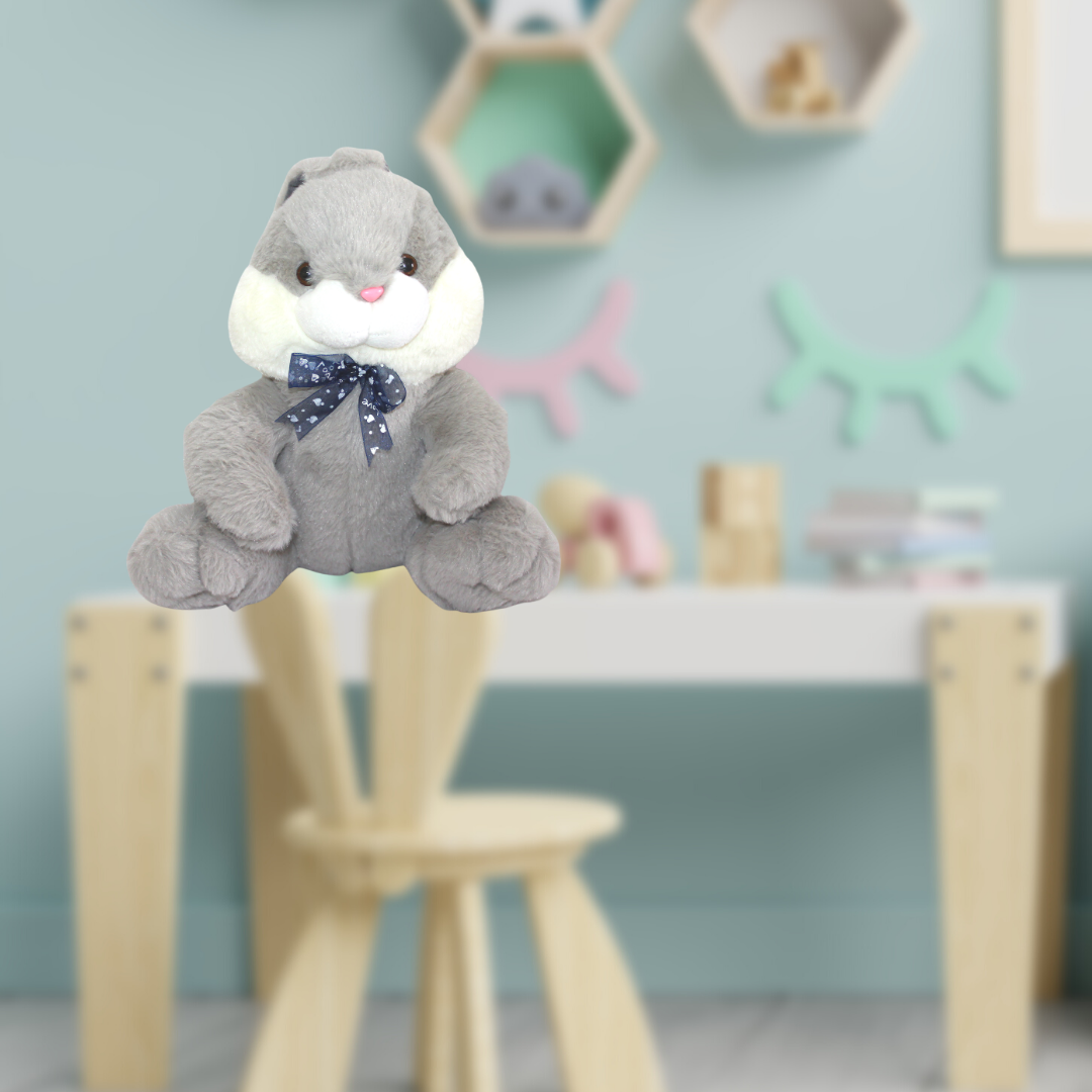 Big Cute Plush Bunny Teddy Bear Doll - The Perfect Stuffed Rabbit Soft Toy 12 Inches (Grey) - Image 2