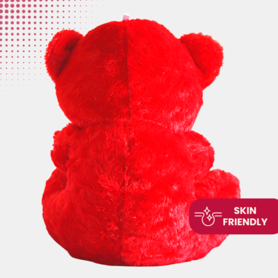 Snuggle up with our lovable red teddy bear soft toy with heart.